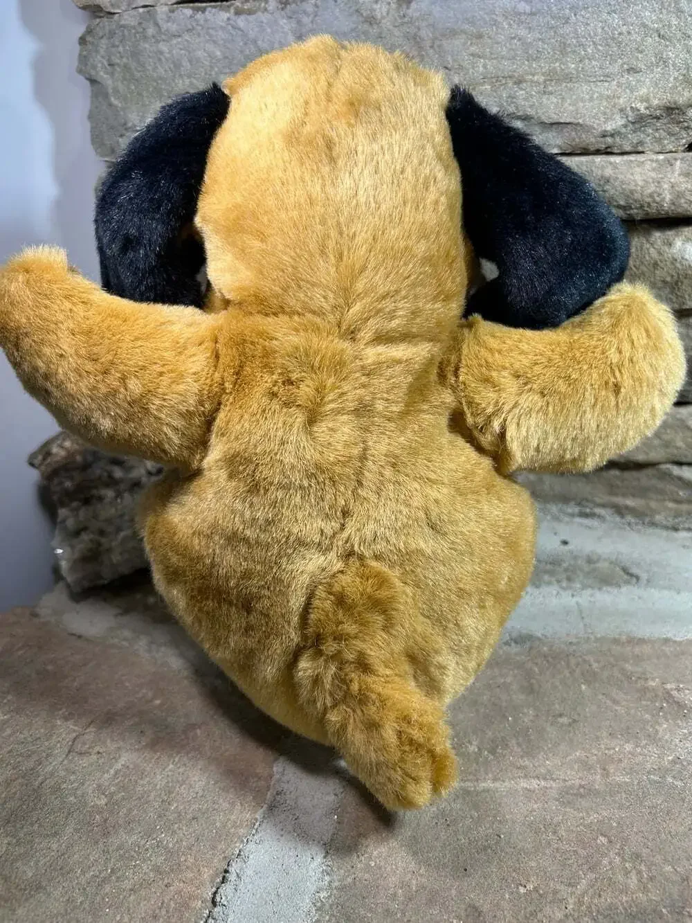 Vintage 1995 Fordlet International Brown/Black Plush Dog Stuffed Animal Toy